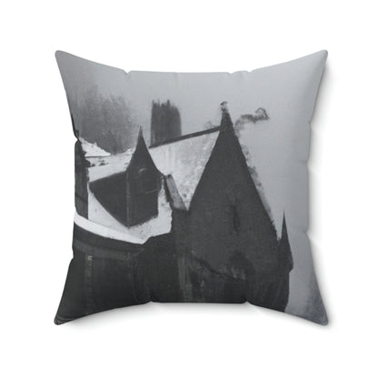 "Das Gespenst der verschneiten Bibliothek" - das Alien Square Pillow