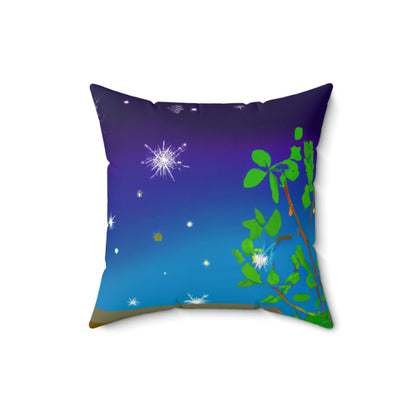 "A Celestial Garden of Color" - The Alien Square Pillow