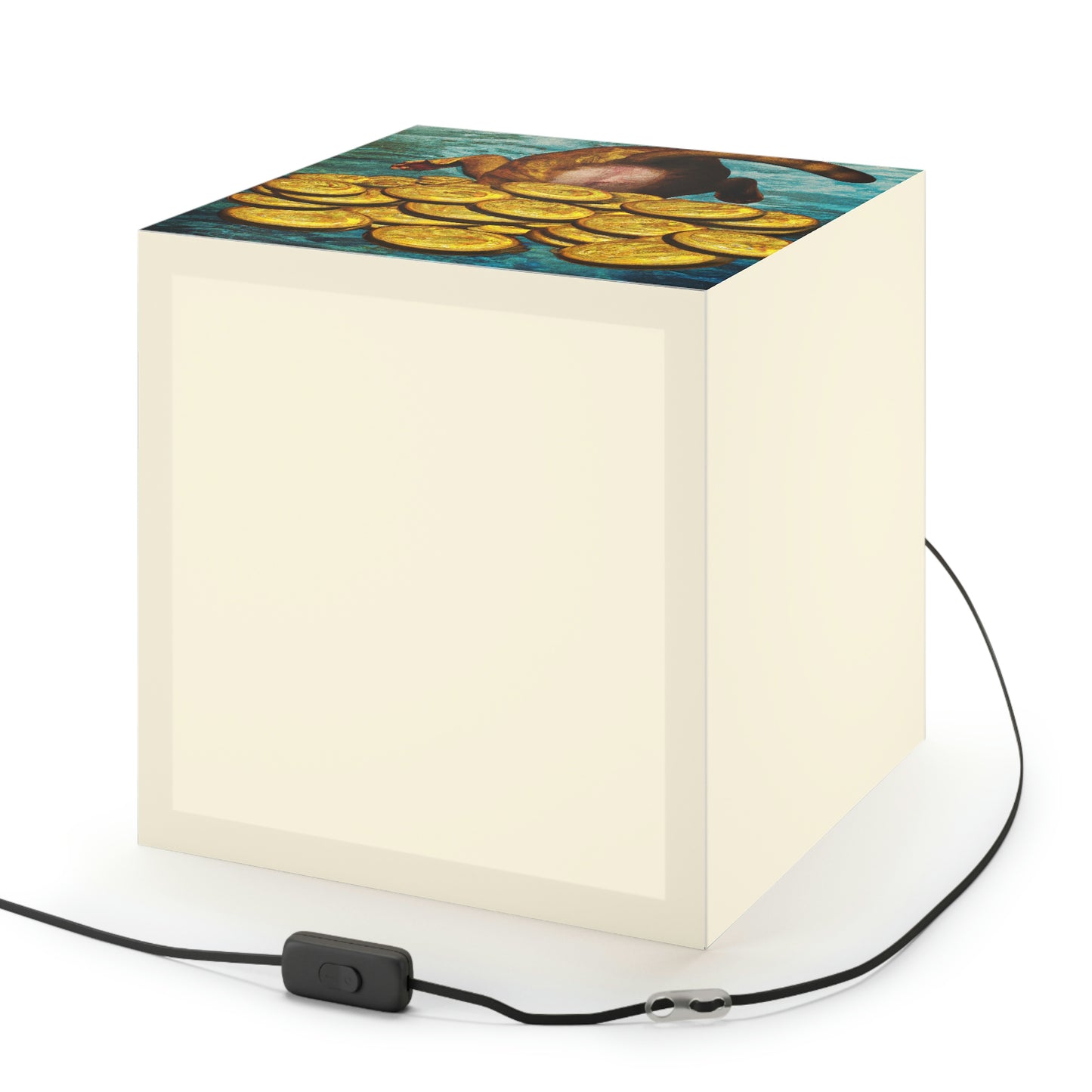 "Feline Fortune in a Foliage of Finances" - The Alien Light Cube Lamp