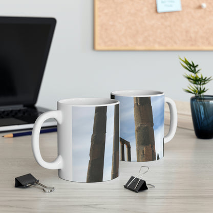 "Lost in Ancient Ruins: A Wanderlust Odyssey" - The Alien Ceramic Mug 11 oz