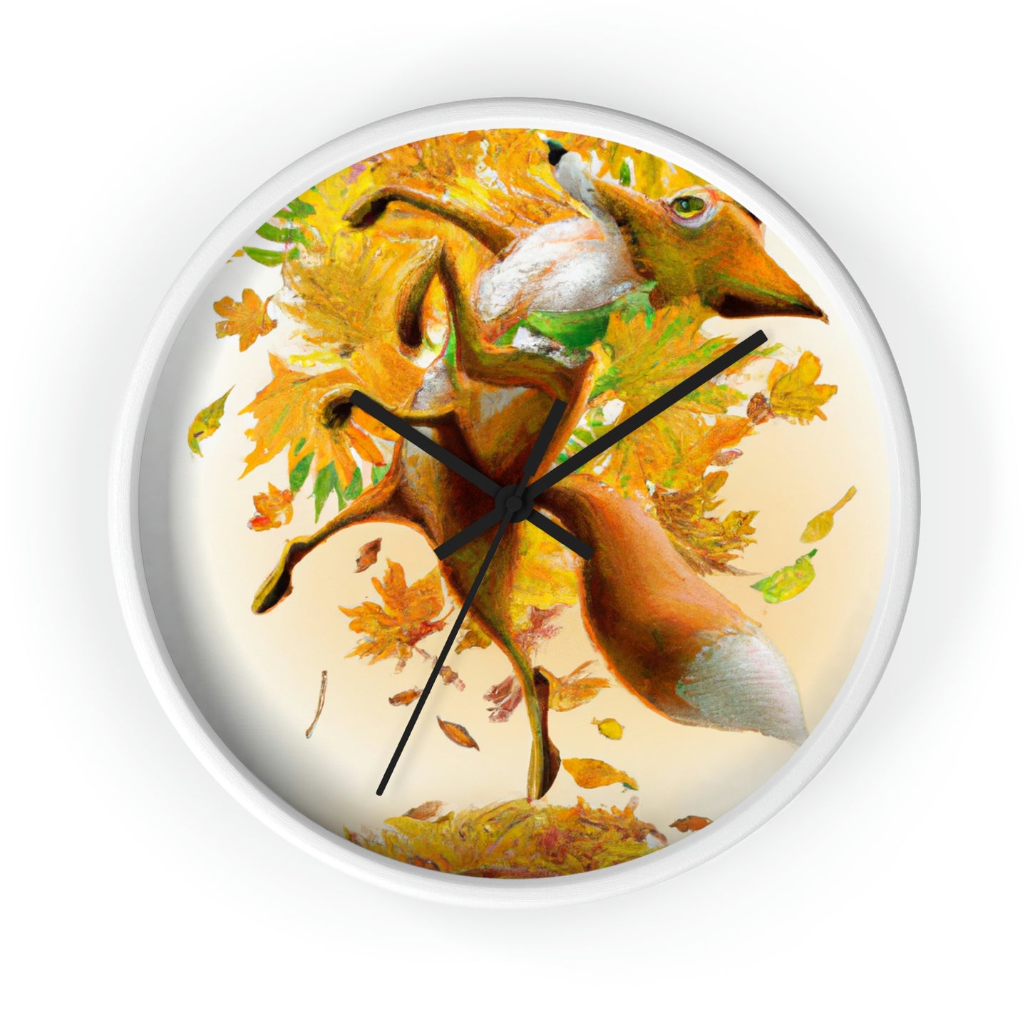 "Autumnal Adventure: A Fox's Mischief" - Die Alien-Wanduhr