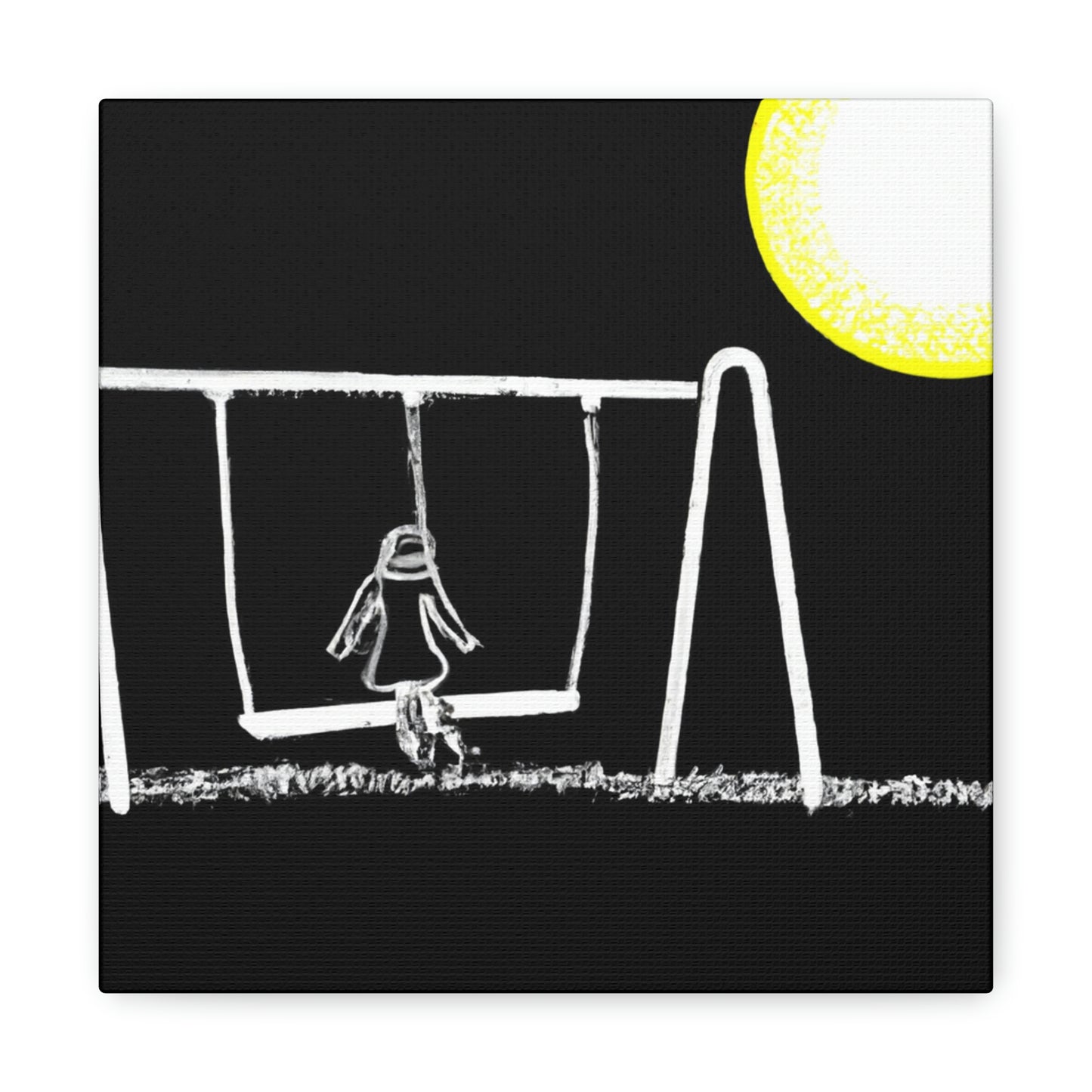 "The Moonlit Swing: A Dream-Like Moment in a Meadow" - The Alien Canva