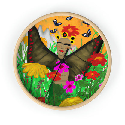 "Butterfly Ballet in the Wildflower Meadow" - The Alien Wall Clock