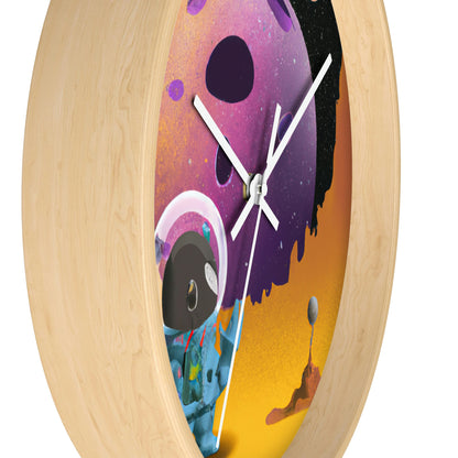 "Exploring the Unknown: The Adventures of a Space Captain and the Mysterious Planet" - The Alien Wall Clock