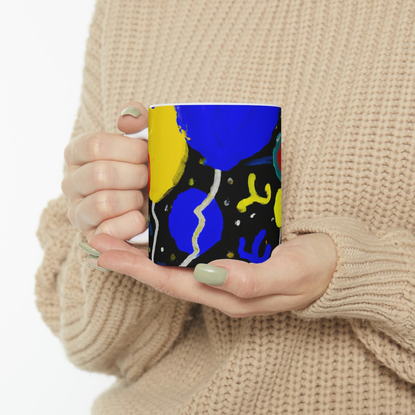 "A Starry Night Rainbow" - The Alien Ceramic Mug 11 oz