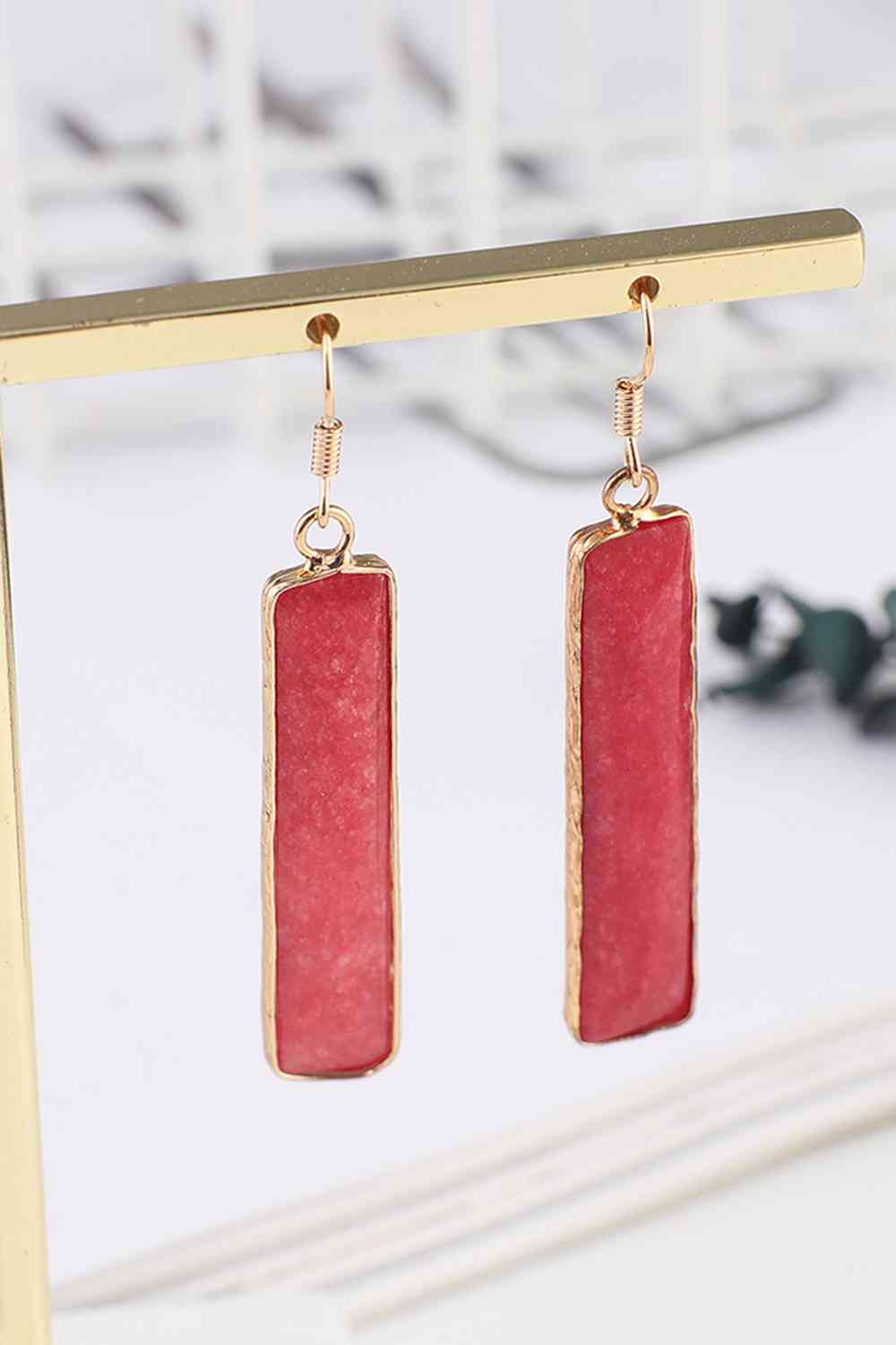 Natural Stone Drop Earrings