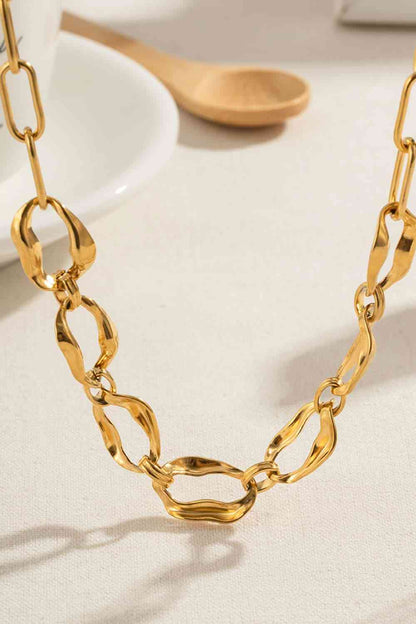 Collar de Acero Inoxidable Bañado en Oro de 18K