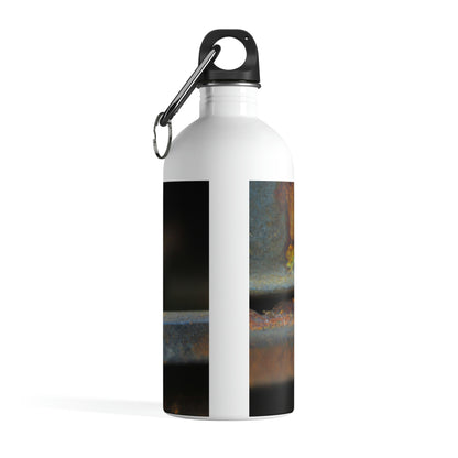 "A Tad Too Far: The Tale of a Train-Stuck Frog." - The Alien Stainless Steel Water Bottle