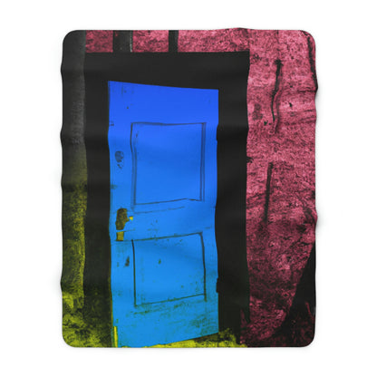 The Enigmatic Door of the Forest - The Alien Sherpa Fleece Blanket