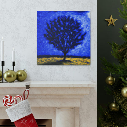 "A Lone Blue Tree in the Moonlight Field" - The Alien Canva