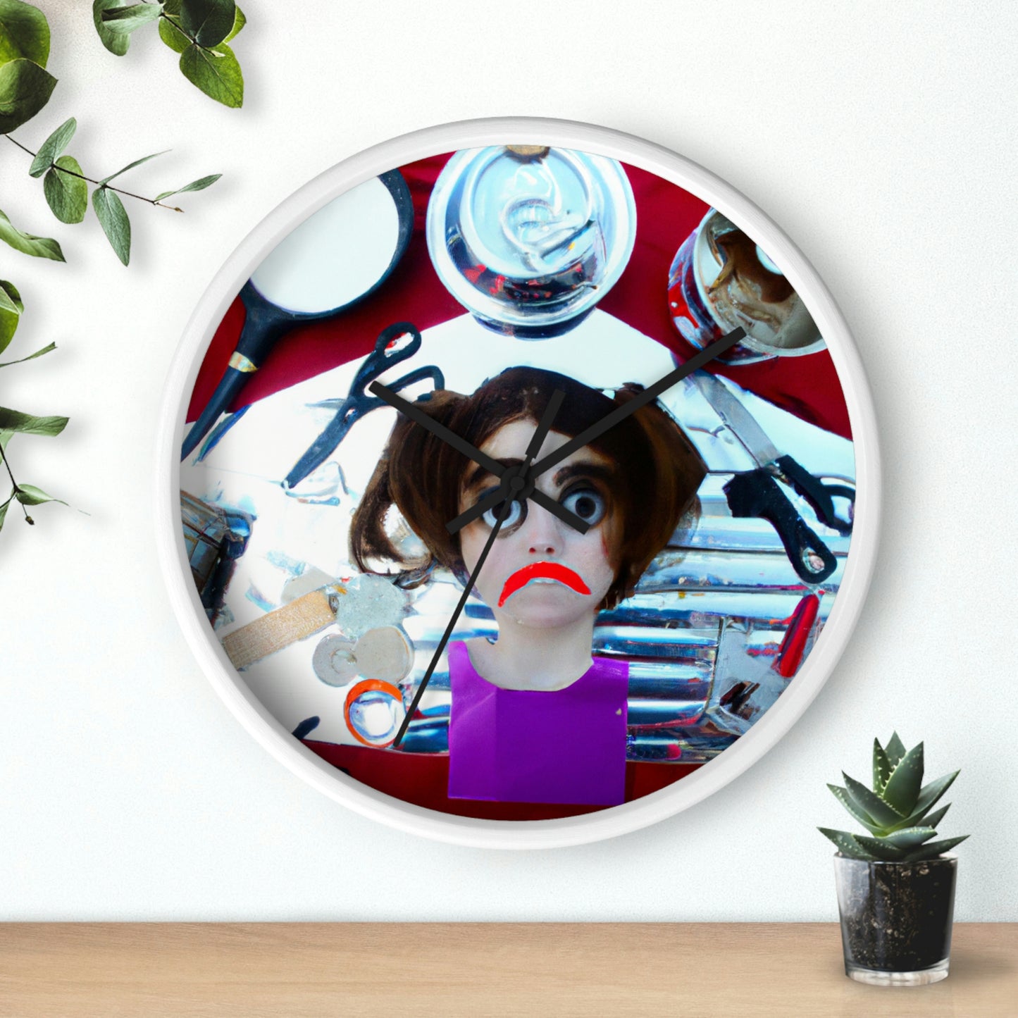 "Found Objects Self-Portrait" - The Alien Wall Clock