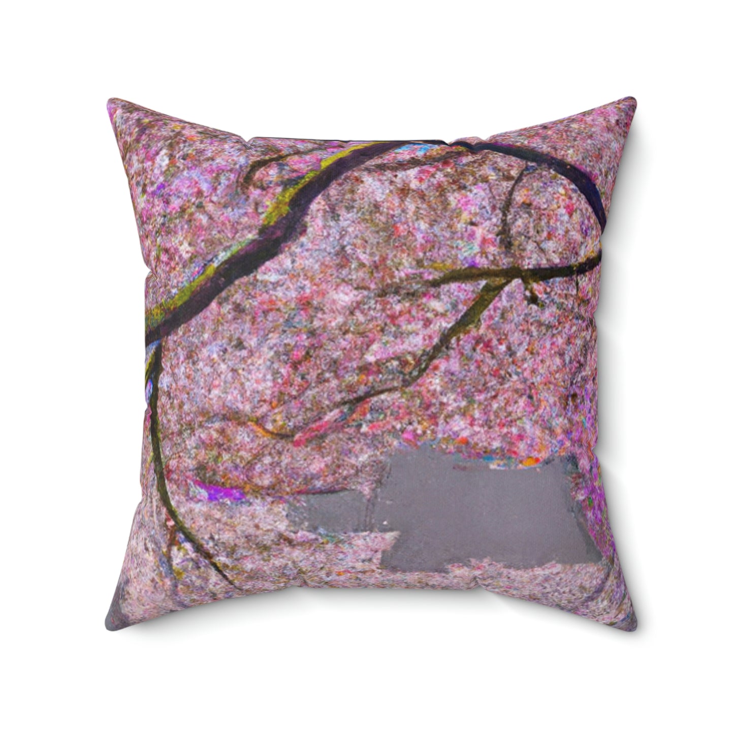 "A Moment of Calm Beneath the Cherry Blossoms" - The Alien Square Pillow