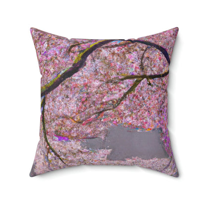 "A Moment of Calm Beneath the Cherry Blossoms" - The Alien Square Pillow