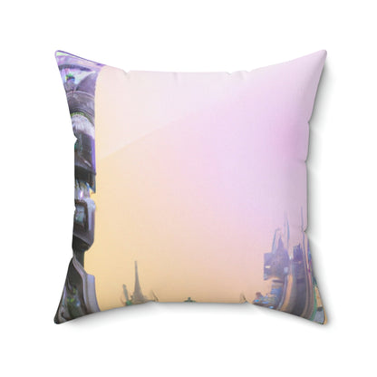 "Lost in the Cosmic Mist" - The Alien Square Pillow