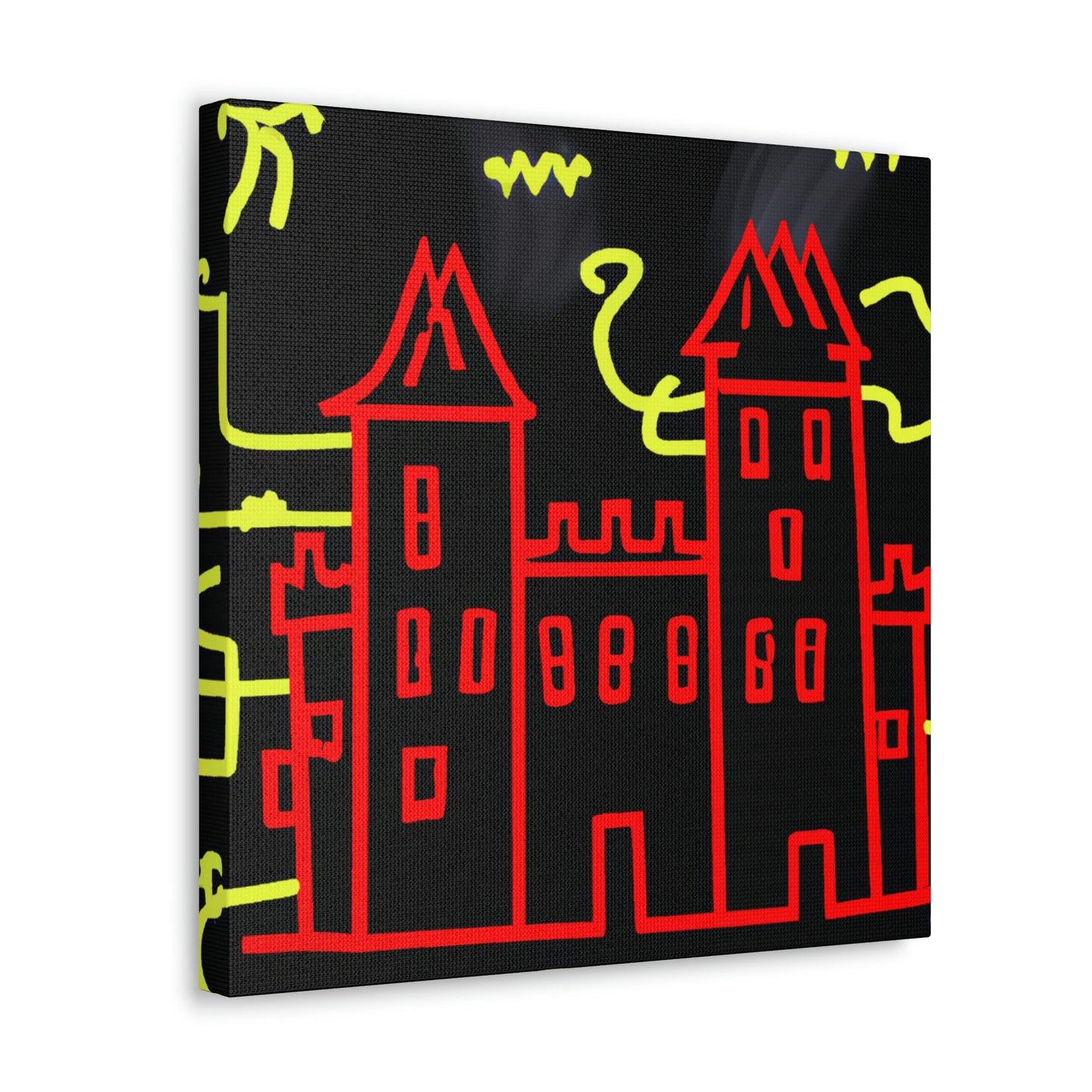 "A Haunted Shadow: The Dark Secrets of the Old Castle on a Gloomy Night" - The Alien Canva