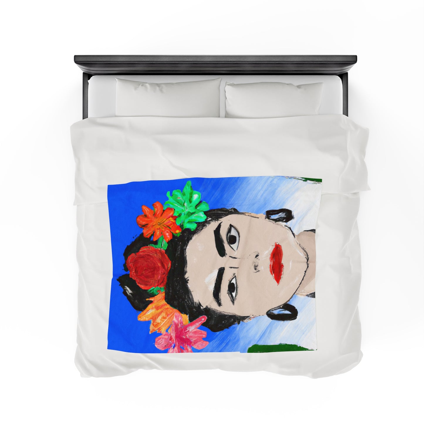 „Feurige Frida: Eine mexikanische Ikone mit farbenfroher Kultur malen“ – The Alien Velveteen Plush Blanket