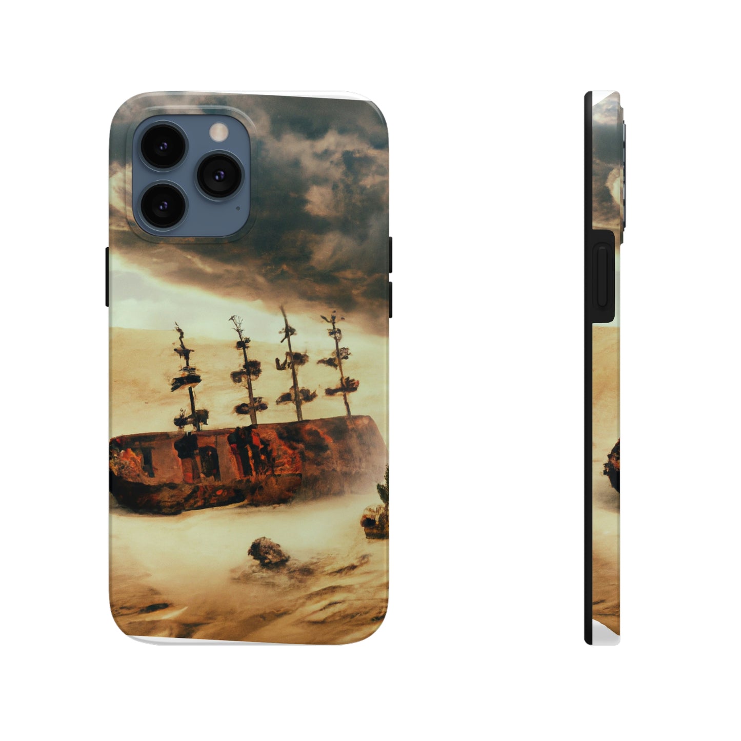 "Lost at Sea: Stranded On A Stormy Desert Island" - The Alien Tough Phone Cases