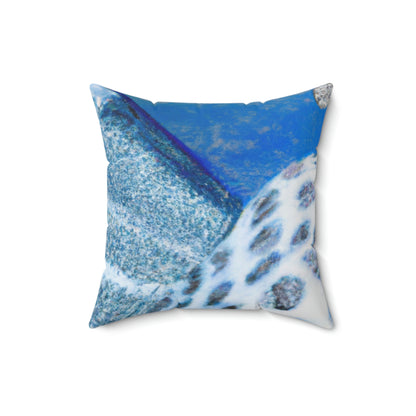 "Lonely Perch of the Snow Leopard" - The Alien Square Pillow