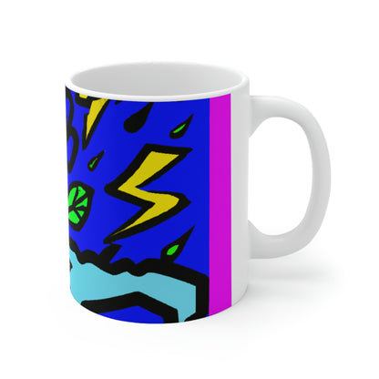 "A Bold Bloom Amidst the Storm" - The Alien Ceramic Mug 11 oz