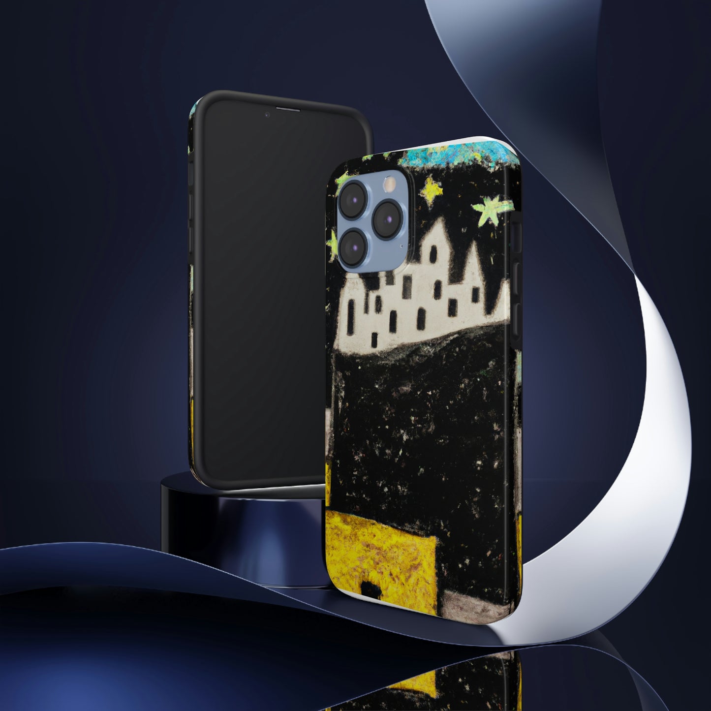 "Cosmic Oasis: Eine Reise in eine schwimmende Stadt inmitten des Sternenmeers" - Die Alien Tough Phone Cases