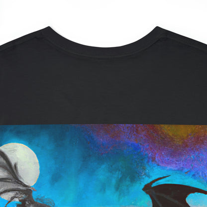 "Choque de fuego y acero en el acantilado iluminado por la luna" - La camiseta alienígena