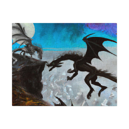 "Clash of Fire and Steel on the Moonlit Cliff" - The Alien Jigsaw Puzzle