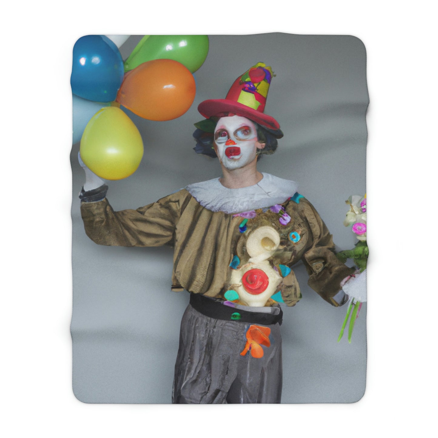 "Clowning Around with Balloons" - The Alien Sherpa Fleece Blanket