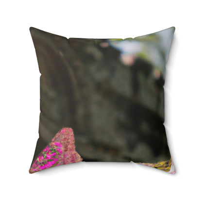 "The Forgotten Temple of the Purple Butterfly" - The Alien Square Pillow