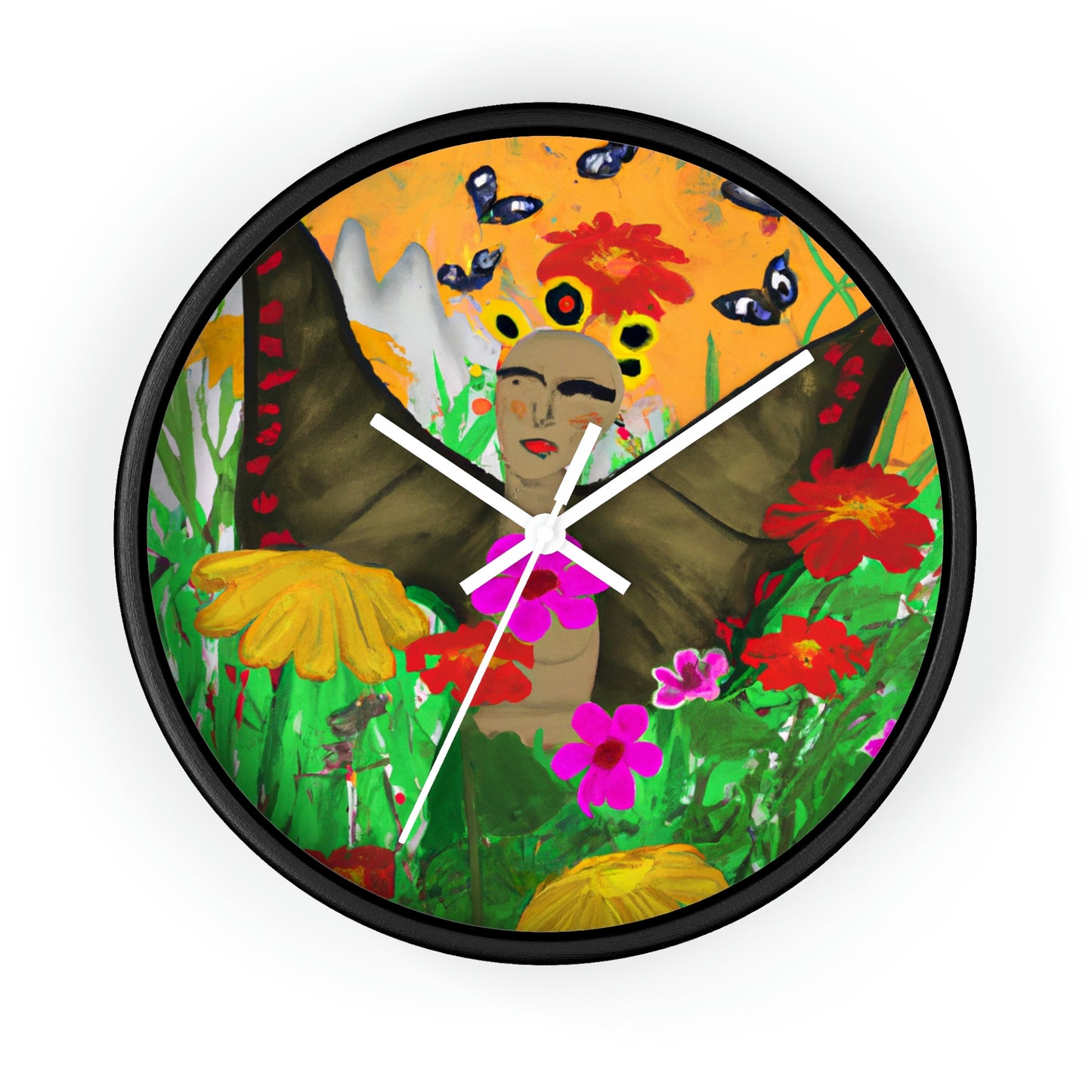 "Butterfly Ballet in the Wildflower Meadow" - The Alien Wall Clock