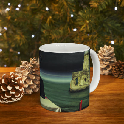 "A Beacon of Romance: An Intimate Candlelight Dinner in a Forgotten Lighthouse" - The Alien Ceramic Mug 11 oz