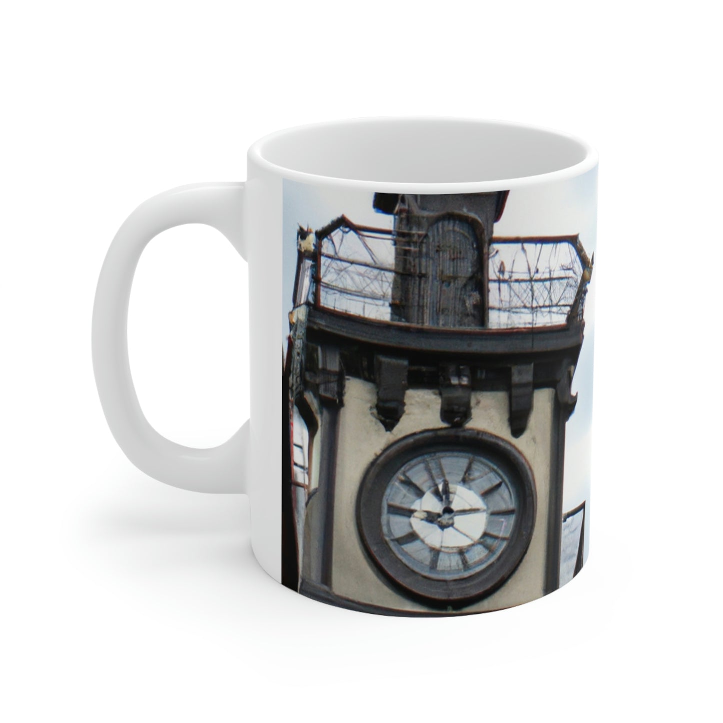 La sombra de la torre del reloj - El alienígena Taza de cerámica 11 oz