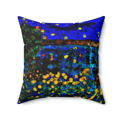 "A Midnight Celebration in Grandma's Garden" - The Alien Square Pillow