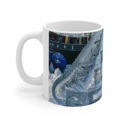 "Frozen Melodies: Crafting Music with Ice" - The Alien Ceramic Mug 11 oz