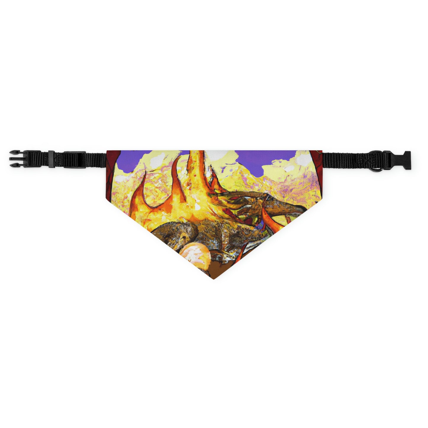 "A Slumbering Dragon in an Infernal Embrace" - The Alien Pet Bandana Collar