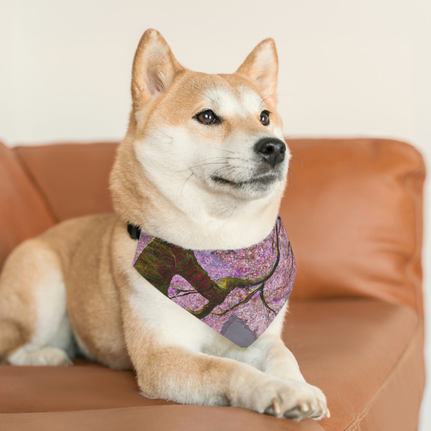 "A Moment of Calm Beneath the Cherry Blossoms" - The Alien Pet Bandana Collar