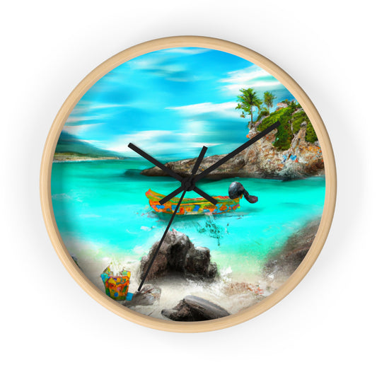 "Caribbean Fiesta on the Beach - A Digital Exploration of Mexican Culture" - The Alien Wall Clock