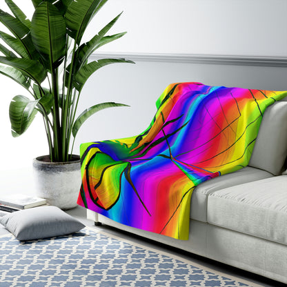 "A Spinnerette's Prismatic Web" - The Alien Sherpa Fleece Blanket