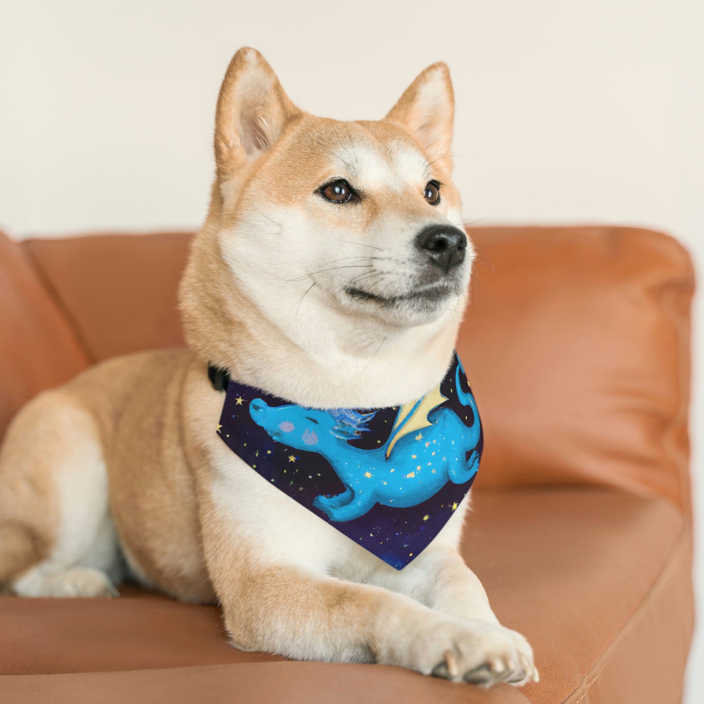 "A la deriva entre las estrellas: La historia de un dragón bebé" - El collar de bandana para mascota alienígena #nft