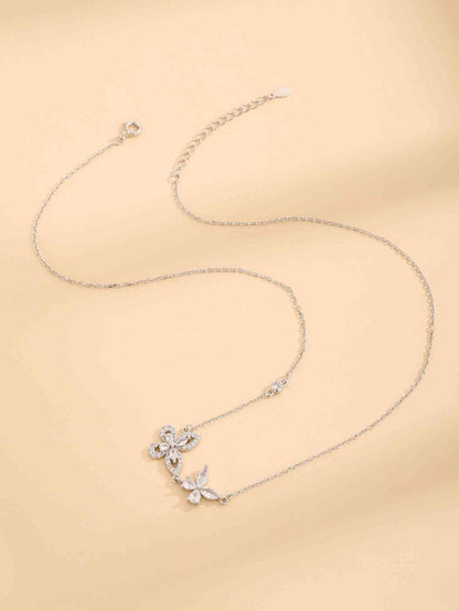 Zircon 925 Sterling Silver Butterfly Necklace