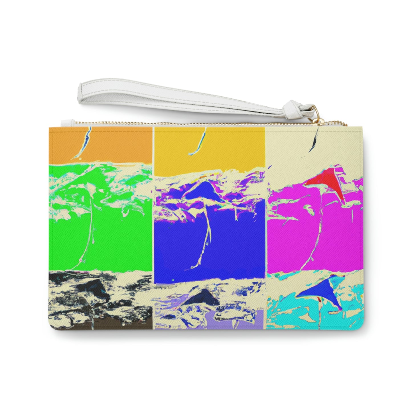 "Kites Aflatter in the Vibrant Sky" - Die Alien Clutch Bag