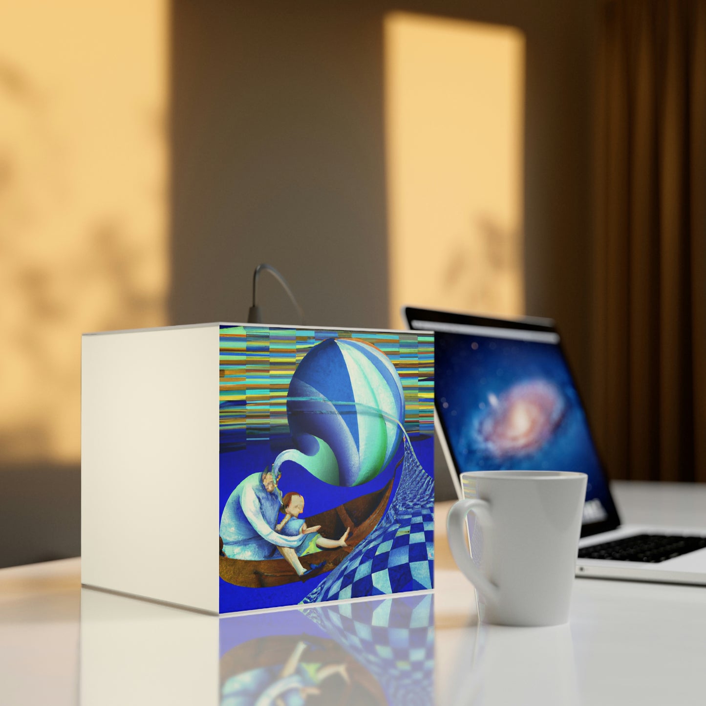 „Drifting: Die Reise eines Vaters und seines Sohnes durch das Leben“ – Die Alien Light Cube Lampe