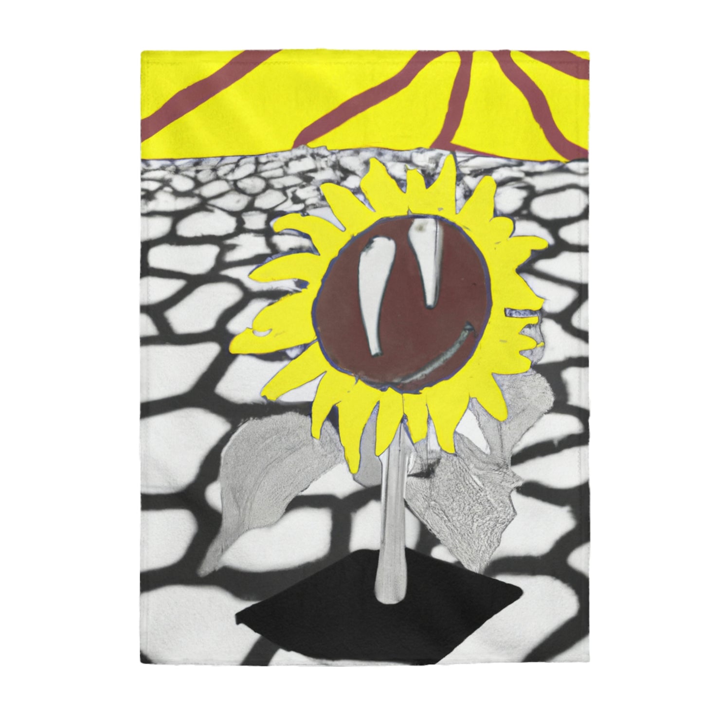 "A Sunflower Withering on a Parched Field" - The Alien Velveteen Plush Blanket