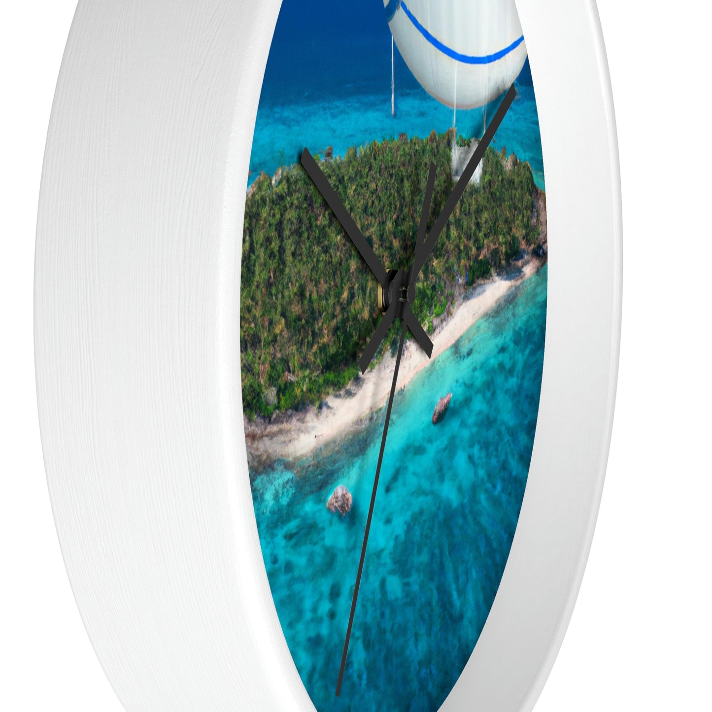 "Exploring Mystery Island by Airship" - The Alien Wall Clock