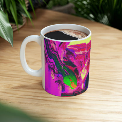 Locura mística: colores locos en la catedral olvidada - Taza de cerámica The Alien 11 oz