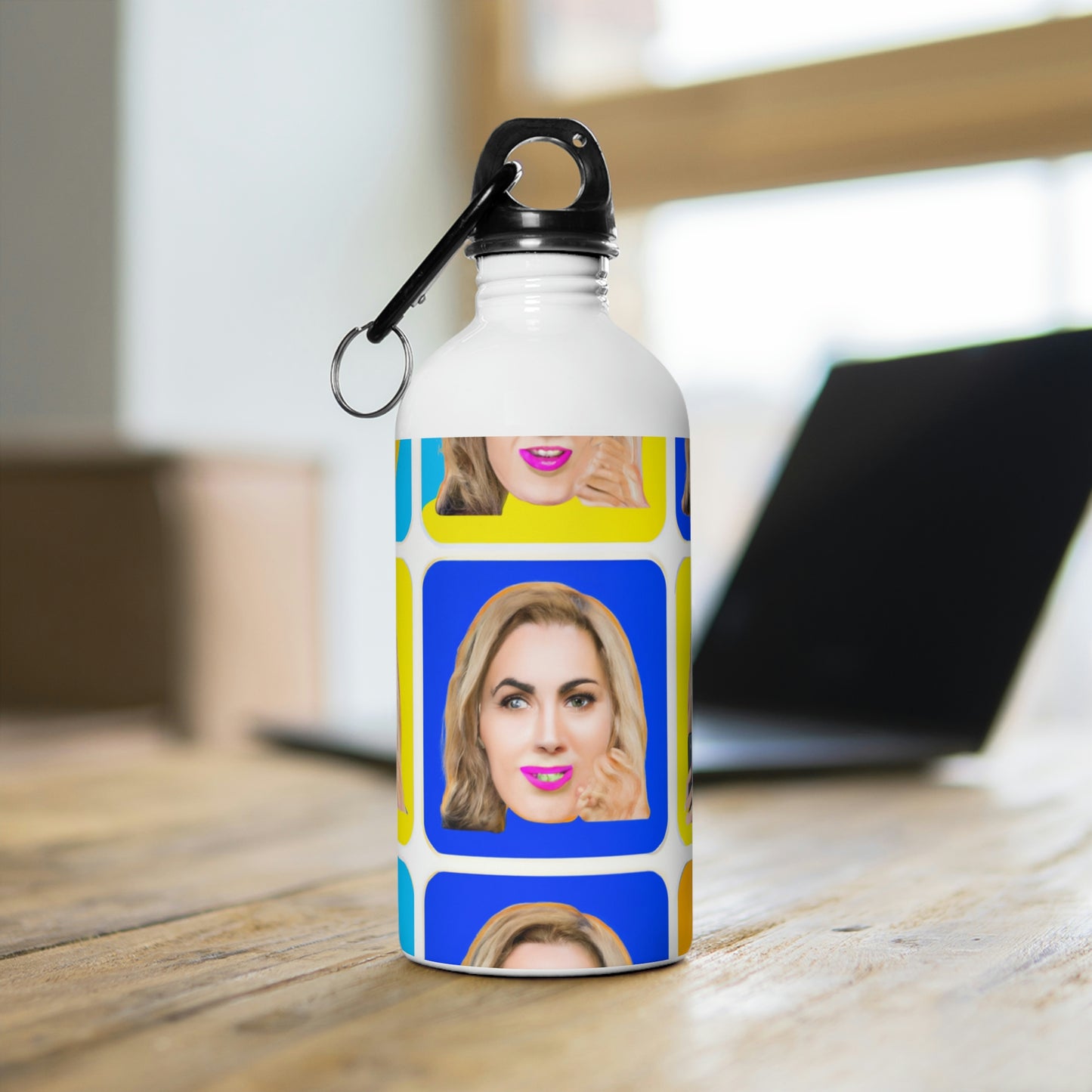 "Emoji-zing a Celebrity: A Pop Art Portrait" - The Alien Stainless Steel Water Bottle