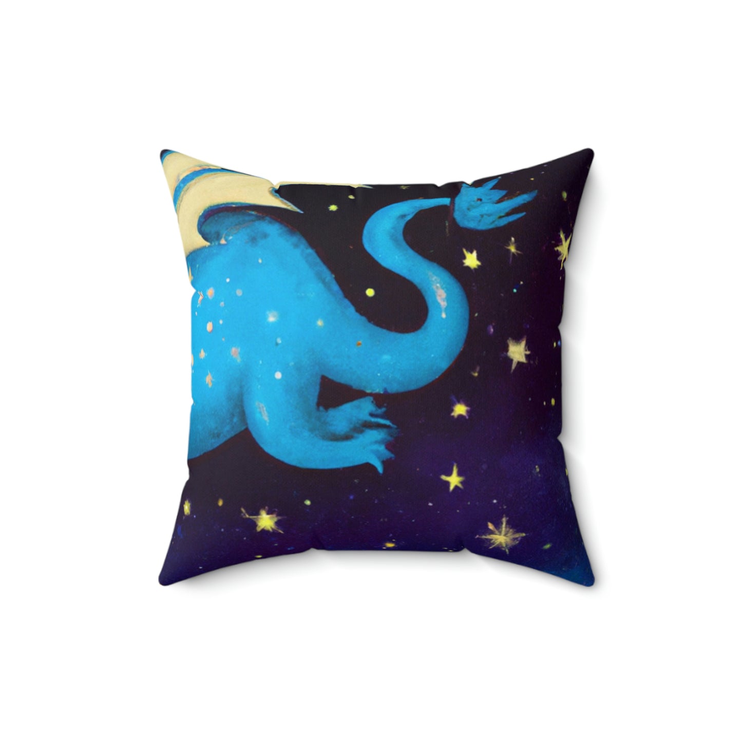 "Drifting Among the Stars: The Story of a Baby Dragon" - The Alien Square Pillow