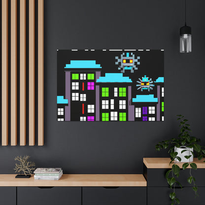 "City Defenders: Creative Space Invaders" - The Alien Canva