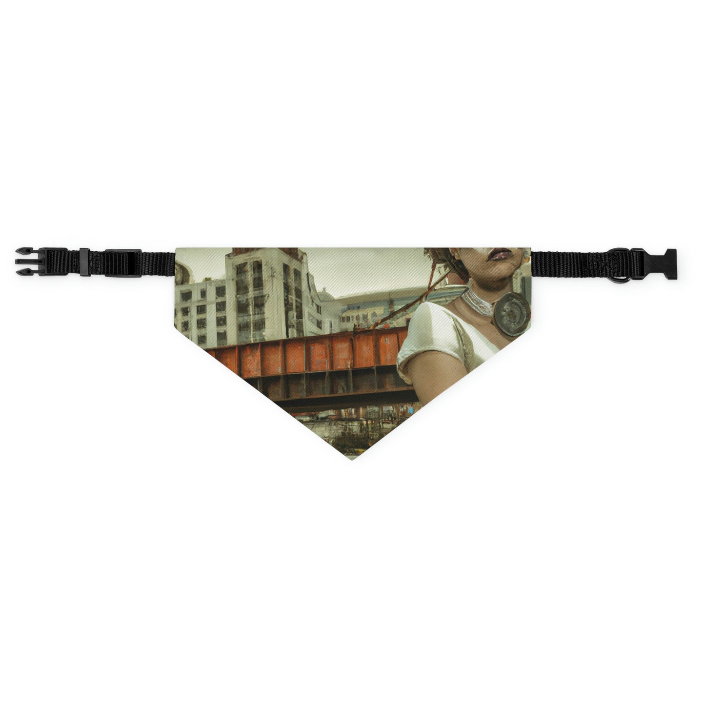 "ChronoTown: Where Time Stands Still" - The Alien Pet Bandana Collar