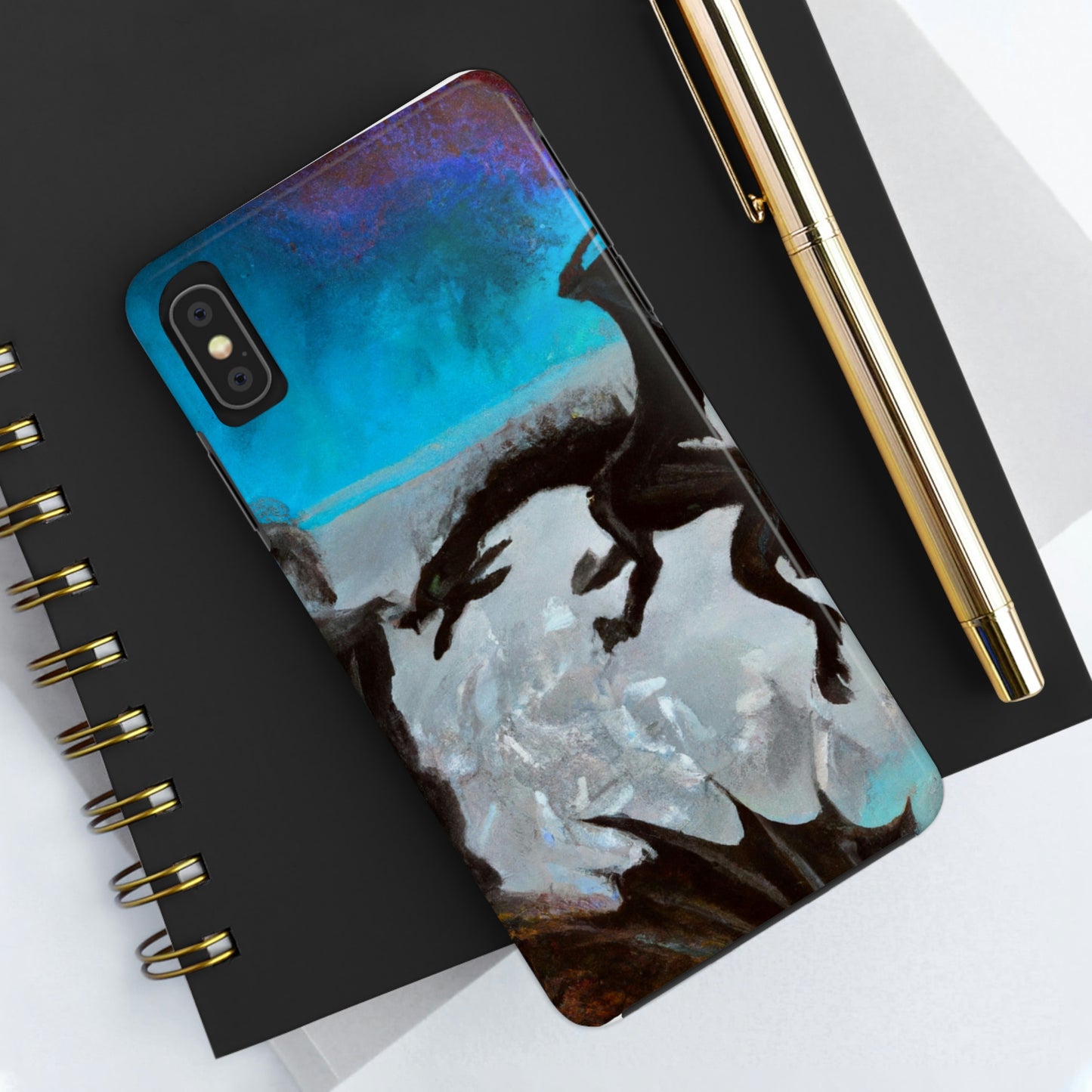 "Choque de fuego y acero en el acantilado iluminado por la luna" - The Alien Tough Phone Cases