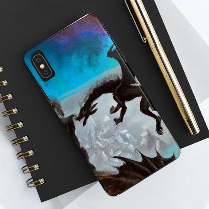 "Clash of Fire and Steel on the Moonlit Cliff" - The Alien Tough Phone Cases